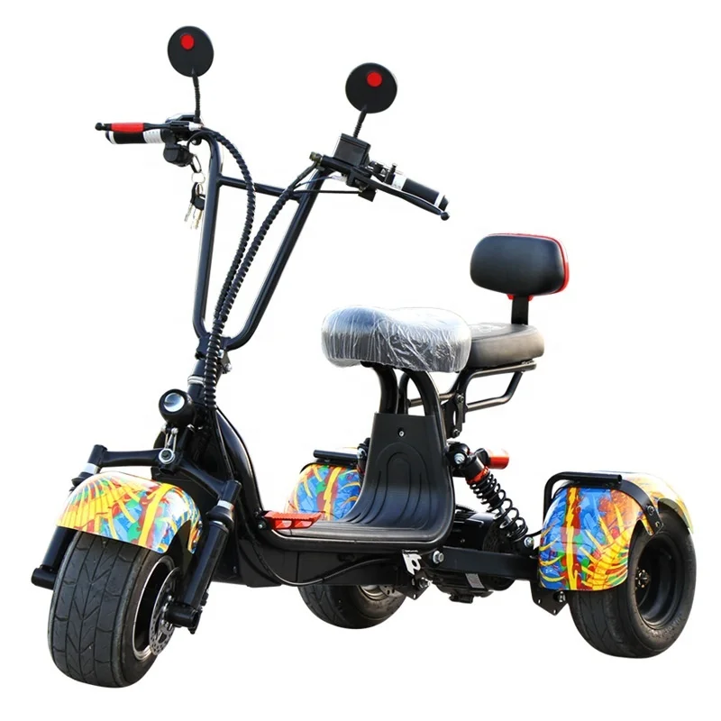Patinete Electrico 3 колеса для роликовых Citycoco и широкими колесами Mid приводной двигатель