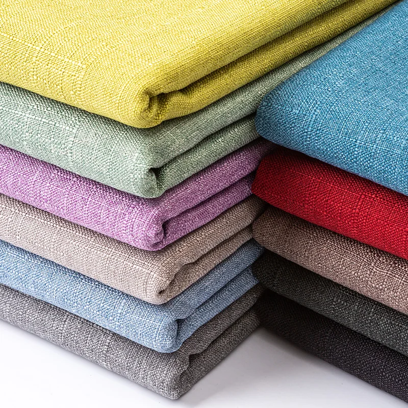 

Width 59'' Thickened Solid Color Slubby Cotton Linen Fabric By The Half Yard For Tablecloth Pillow Curtain Material