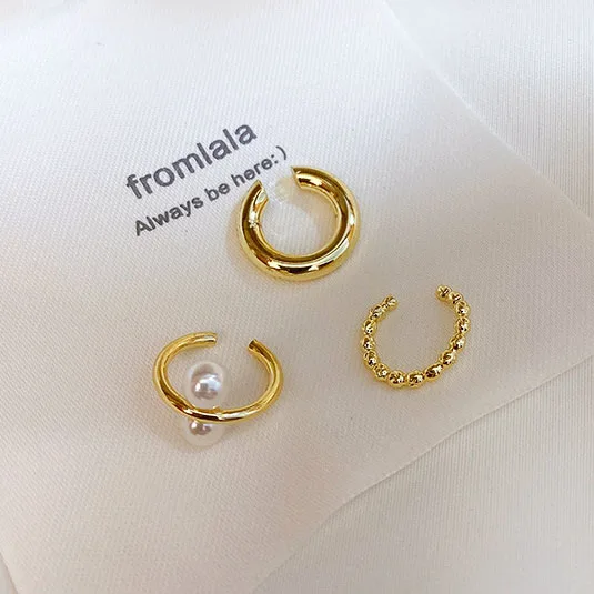 

Set Of Clip Earrings For Women Simple Metal Gold Silver Color C Shaped Small Ear Clips Ladies Charms Fashion Jewelry