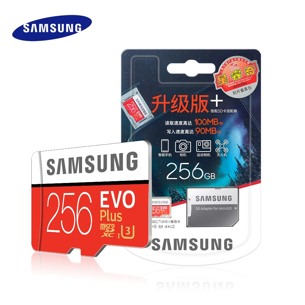 SAMSUNG EVO Plus 64  128  32  256  512  Micro SD   10 TF  C10