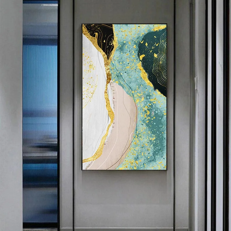 Абстрактные золотые постеры Мраморная настенная Картина на холсте современные
