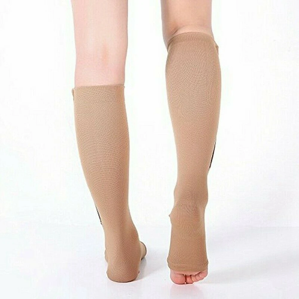 3 Pairs Stockings Pressure Compression For Women Unisex High Leg Support Stretch Leg Relief Pain Pain Knee Nylon Adjustable