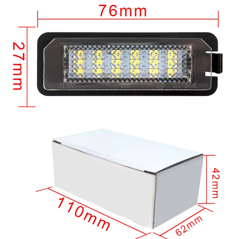 2 шт. светильник в 18xled подсветка номерного знака для VW GOLF 4 5 6 7 6R Passat B6 Lupo Scirocco Polo подсветильник ка