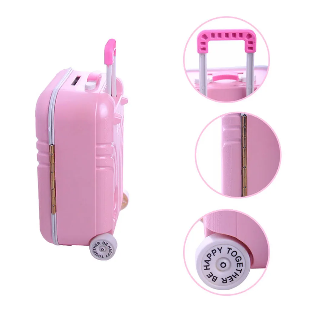 Новые модные поворотные колеса для путешествий розовая искусственная кукла