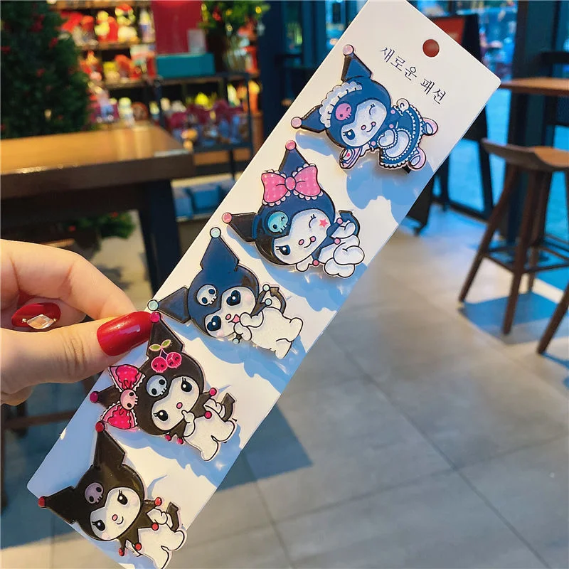 

5pcs Japanese Kawaii Cool Girls Hairpin Set Dark Lolita Little Devile Resin Hair Clips Cartoon Anmie Hair Accessories Girl Gift
