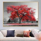 Картина на холсте, с изображением красного дерева, для гостиной