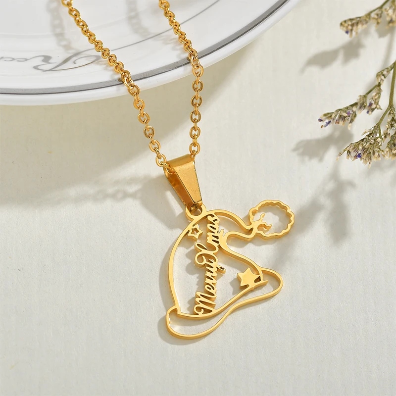 Индивидуальные Имя ожерелья пирсинг Рождественский кулон табличка с именем