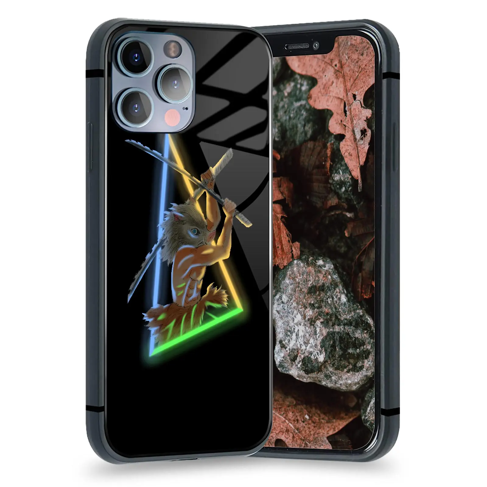 

Чехол для телефона Inosuke Neon Kimetsu No Yaiba, аниме чехол для IPhone 13, 12, 11, Mini Pro, XS, Max, 6s, SE, X, XR, 7, 8 Plus, Мягкий стеклянный чехол