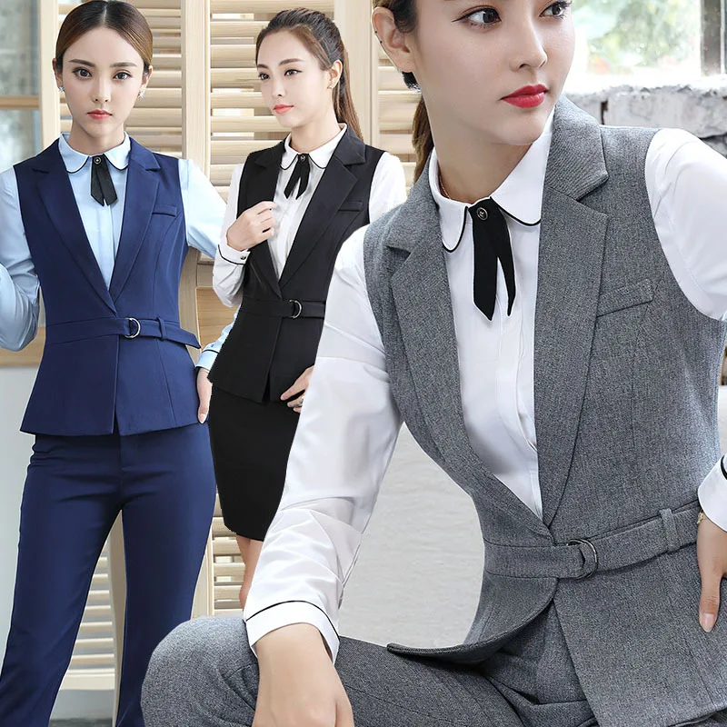 Женский Повседневный костюм с юбкой мини юбка и жилет большого размера Размеры S