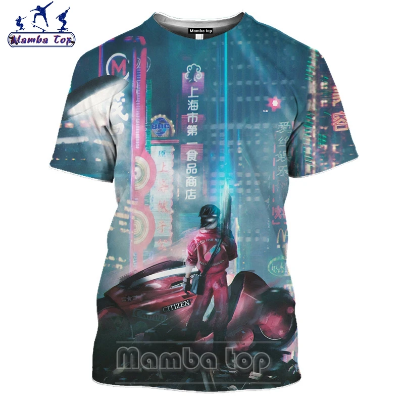 Топ Mamba для мужчин и женщин лидер продаж Мужская футболка с 3D-принтом мотоцикла