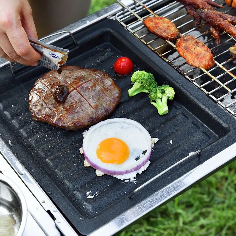 

New Portable Korean BBQ Grill Pan Non-stick Smokeless Stovetop Plate Barbecue Tray for Home Beach Picnic Camping Party Grilling
