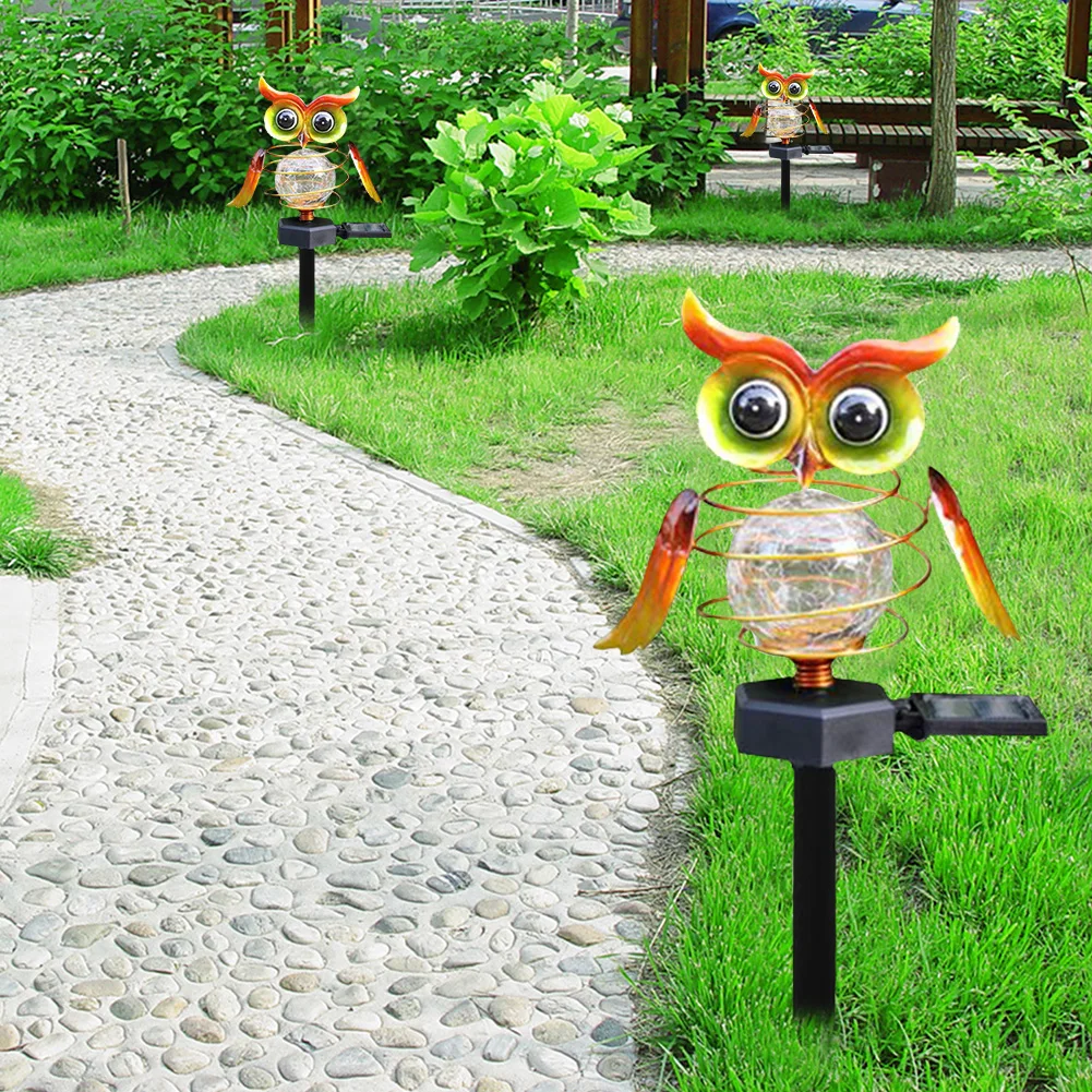 

Owl Led Garden Lights Solar Night Lights Owl Shape Solar-powered Lawn Lamp Night Ground Home Garden Reative Solar Lamps Decor