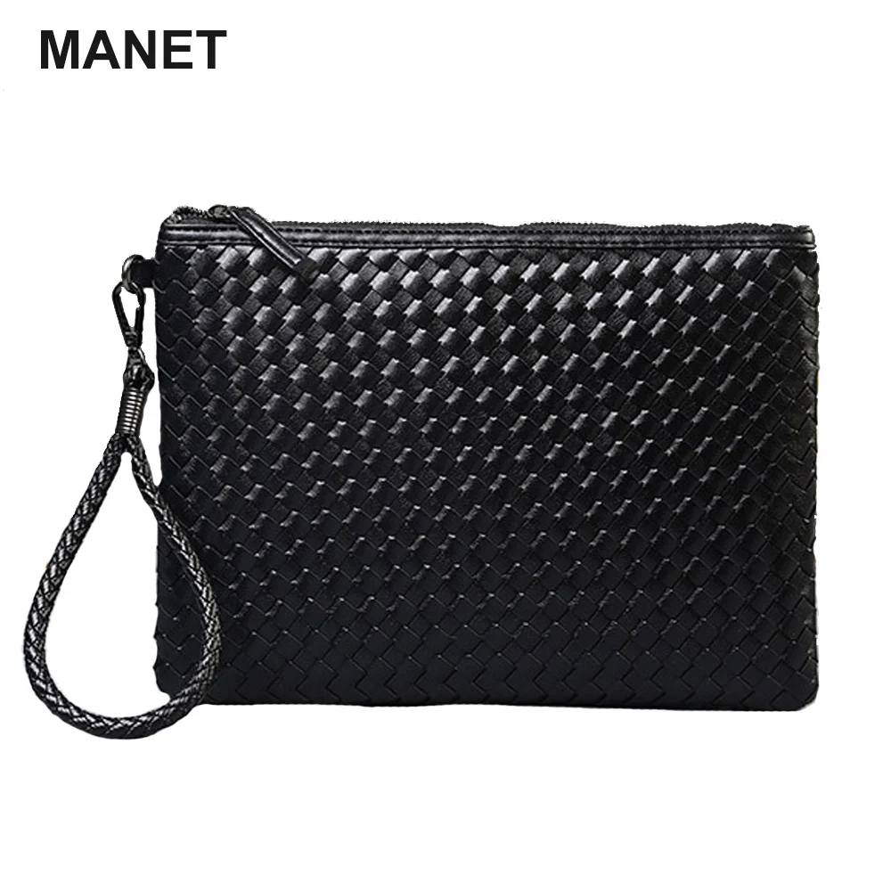 

Роскошный клатч MANET из натуральной кожи, деловой мужской кошелек с ремешком на руку, дизайнерские мужские кошельки, мужские клатчи, сумочка