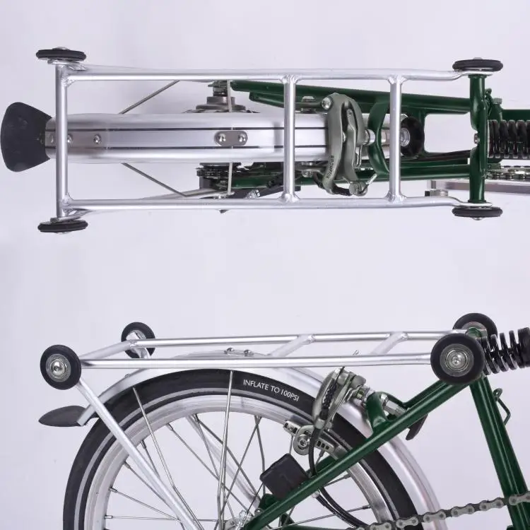 Задние велосипедные стойки Brompton, складные велосипедные грузовые стойки, легко Нажимаемые колеса, раздвижные велосипедные стойки, черный/серебристый/зеленый