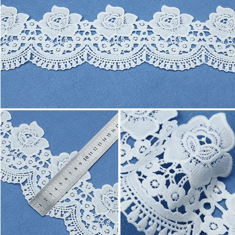 

10 yards White Lace Ribbon Woven Band Lace Wedding Supplies DIY Handmade Clothing Gift Wrapping Embroidered Type Lace