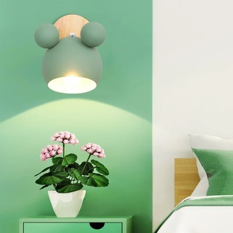 Деревянная детская люстра настенный светильник в скандинавском стиле