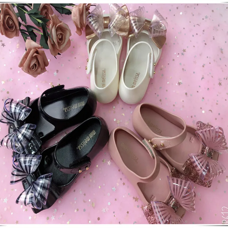 Оригинальные детские сандалии желе для девочек Mini Melissa princess с бантом детская