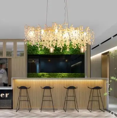 Светильник для двойного здания виллы Роскошная медная люстра ресторана