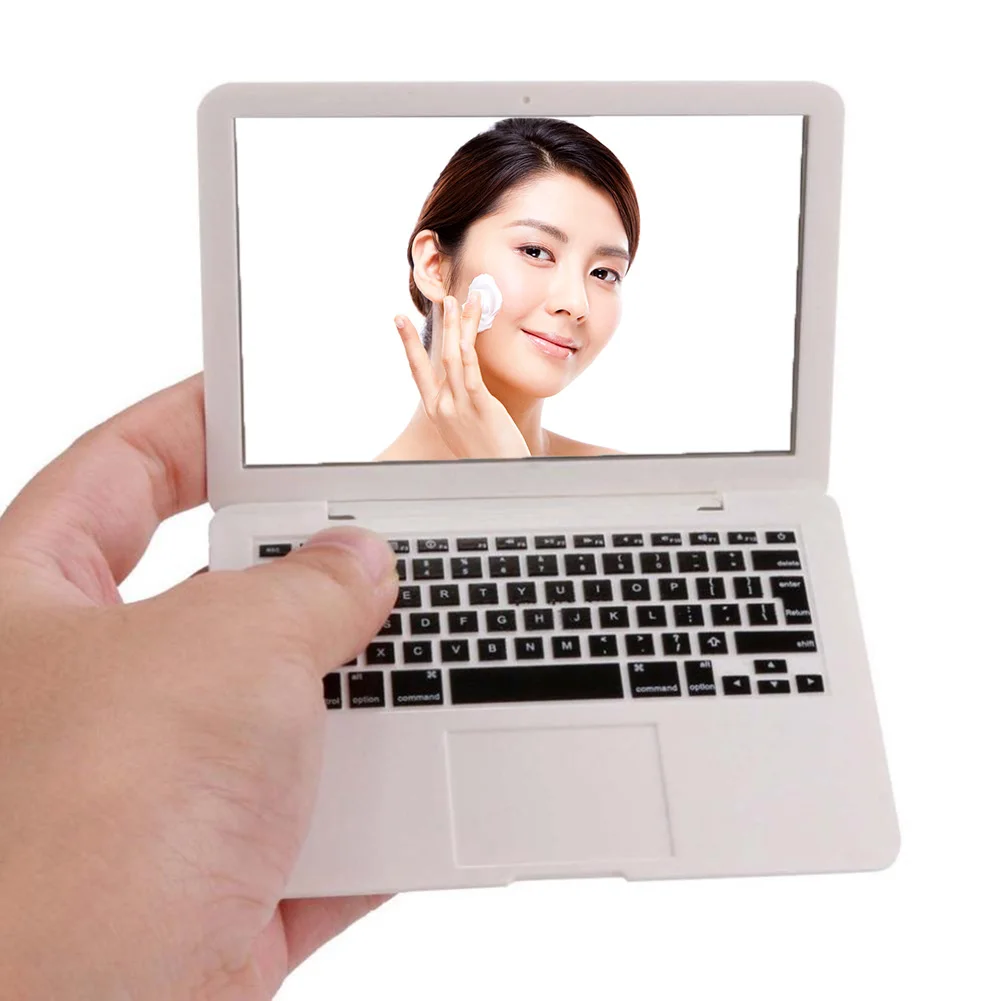 

1PC Laptop Shaped Makeup Mirror Mini Pocket Mirror Portable Compact Makeup Mirror Cosmetic Beauty Tool For Travel Use(White)