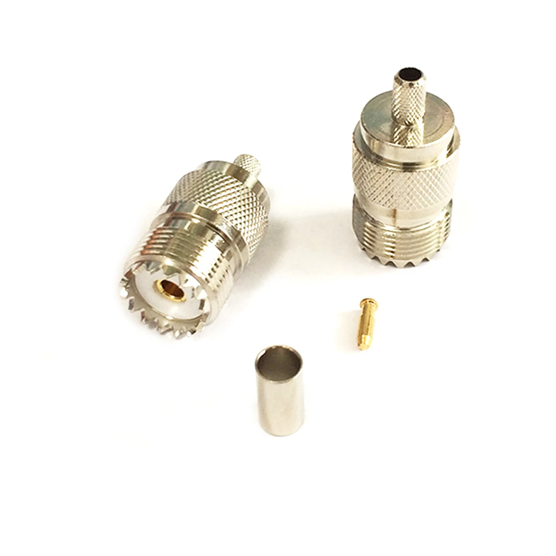 1 шт. УВЧ гнездовой разъем SO239 RF коаксиальный соединитель обжимной RG58 RG142 RG400 LMR195