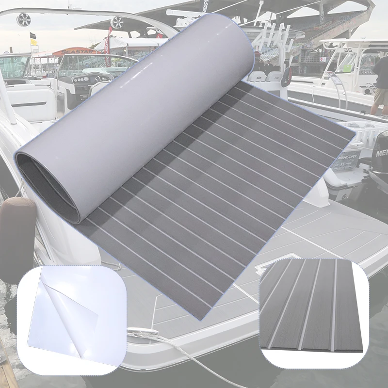 240cmx90cm EVA Foam Faux Teak Decking Sheet Yacht Marine Carpet Flooring Non Skid Self Adhesive Sea Deck Boat Accessories