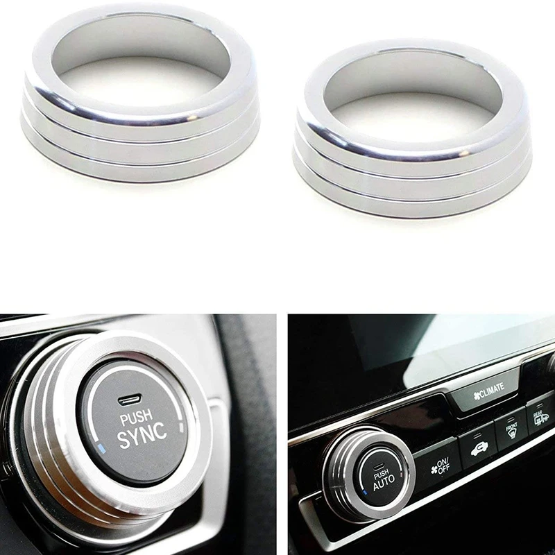 2 шт. Серебряный AC климат-контроль кольцо ручки крышки совместимы для 2016-Up 10Th Gen Honda