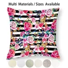 Симпатичный весенний чехол для подушки с акварельным рисунком и цветочным принтом, наволочка для подушки, хлопковый льняной симпатичный весенний цветочный Рисунок