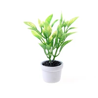 1pcs 112 green plant in white pot dollhouse miniature garden accessory high quality dolls accessories