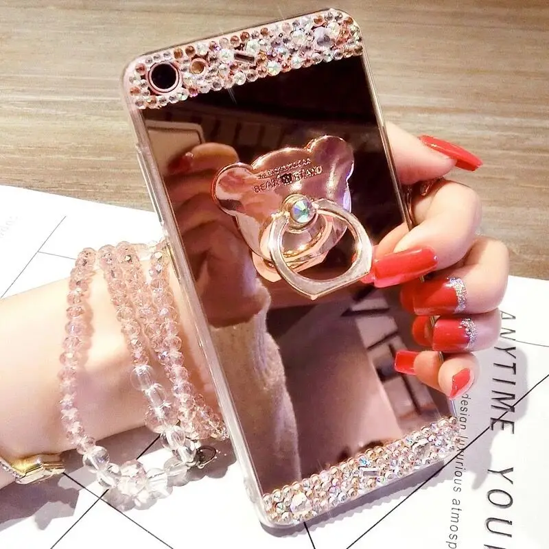 Bling Diamond phone case For iphone 7 8 6 Plus XS MAX XR Silicone Samsung S10 S8 S9 Note 9 back Case Protection Cover | Мобильные