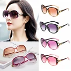 Солнцезащитные очки в стиле ретро UV400, винтажные дизайнерские очки большого размера в большой оправе, летние