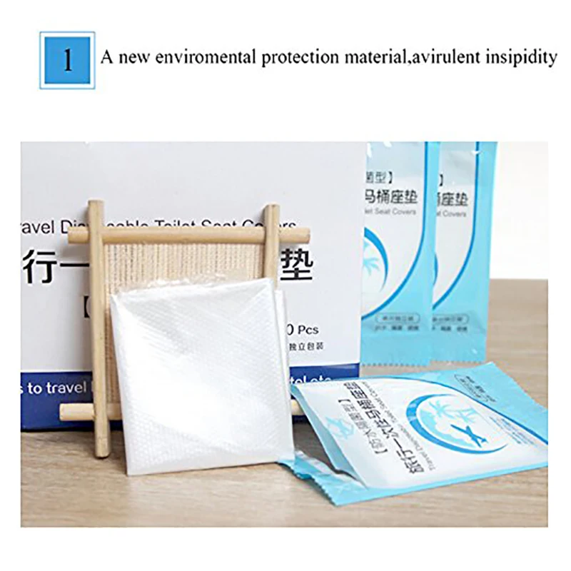50 шт. ПЭ каверы для ободка унитаза крышка Пластик Бизнес дорожные сумки из