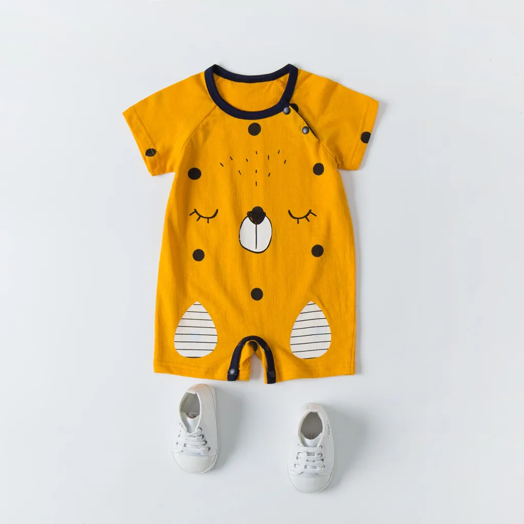 Комбинезон для новорожденных мальчиков и девочек комбинезон с коротким рукавом