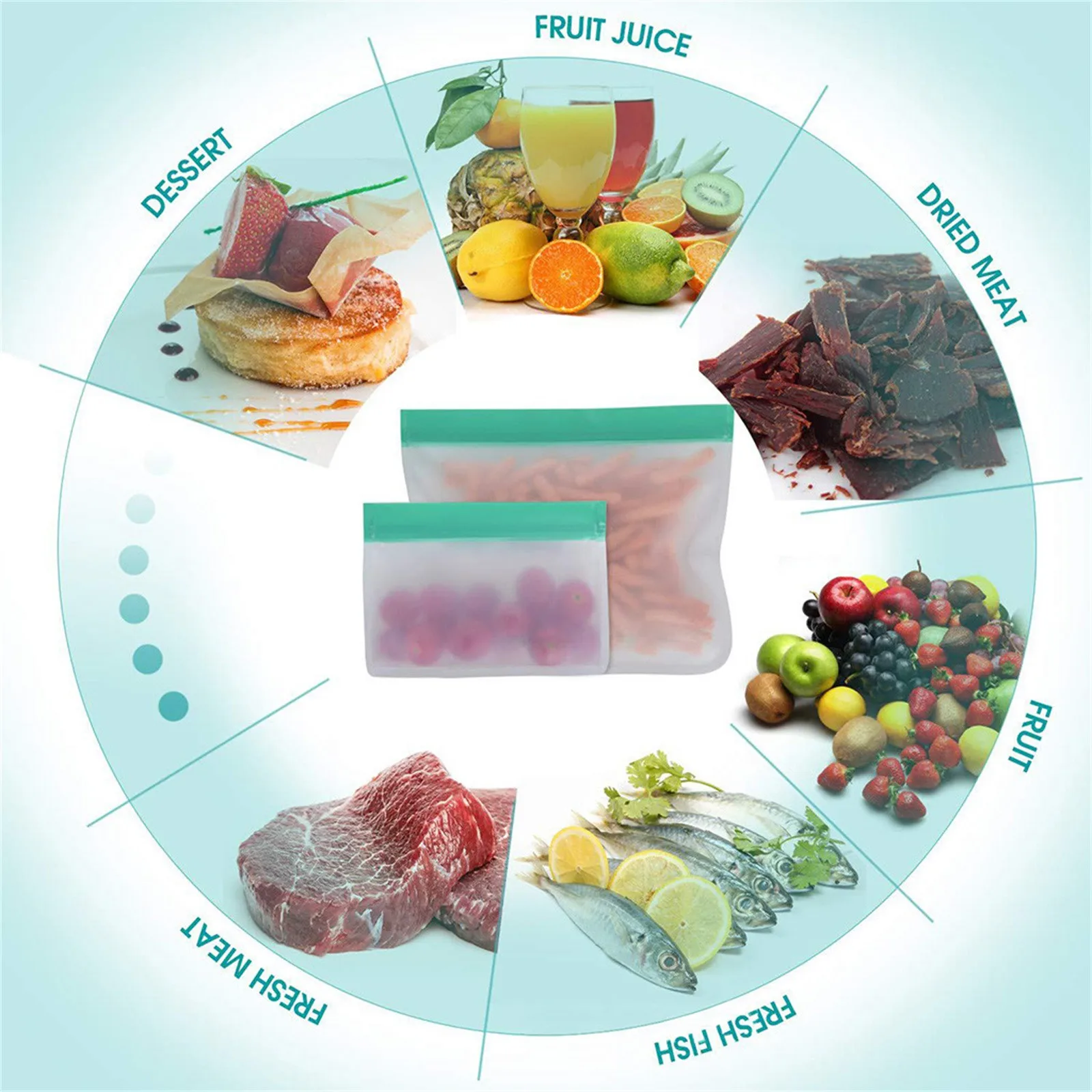 Многоразовые Пакеты для хранения-12 упаковок без бисфенола А пакеты морозильной