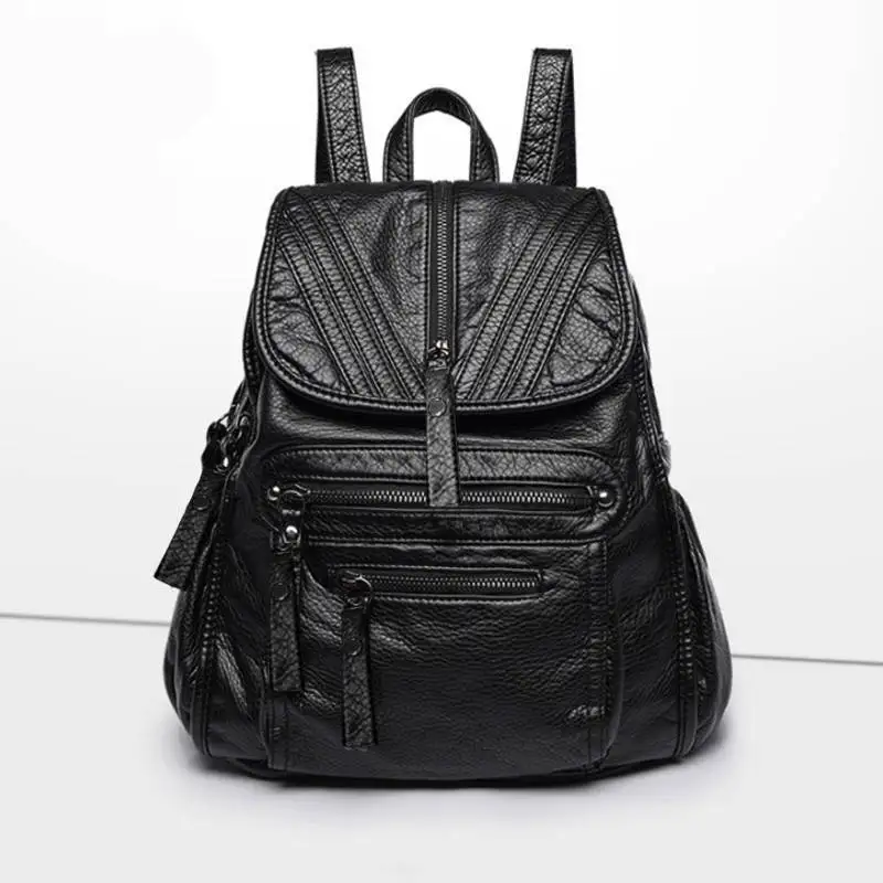 

Рюкзак SOTAKENPA женский из мягкой кожи, повседневный вместительный ранец из промытой кожи, Женская дорожная сумка, сумка для мам