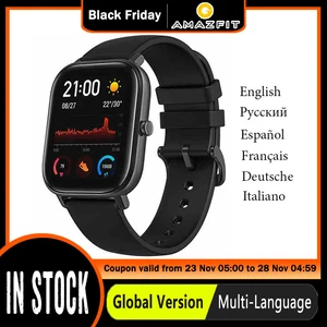 Free shipping global version amazfit gts smart watch gps 5atm waterproof smartwatch heart rate amoled 12 sports for xiaomi ios 1 Item image