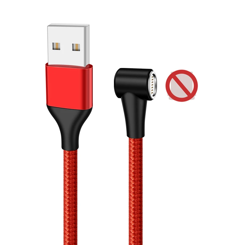 Only Red Cable ROCK 5A Магнитный кабель Micro usb type C адаптер Шнур 90 градусов локоть быстрое зарядное устройство светильник ing светодиодный светильник для передачи данных для iPhone samsung - Цвет: Only Red Cable