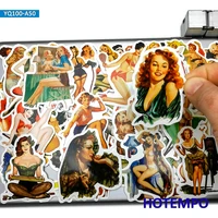 50pcs sexy beauty retro pretty leggy stocking lady girl phone laptop car stickers pack for diy luggage guitar skateboard sticker