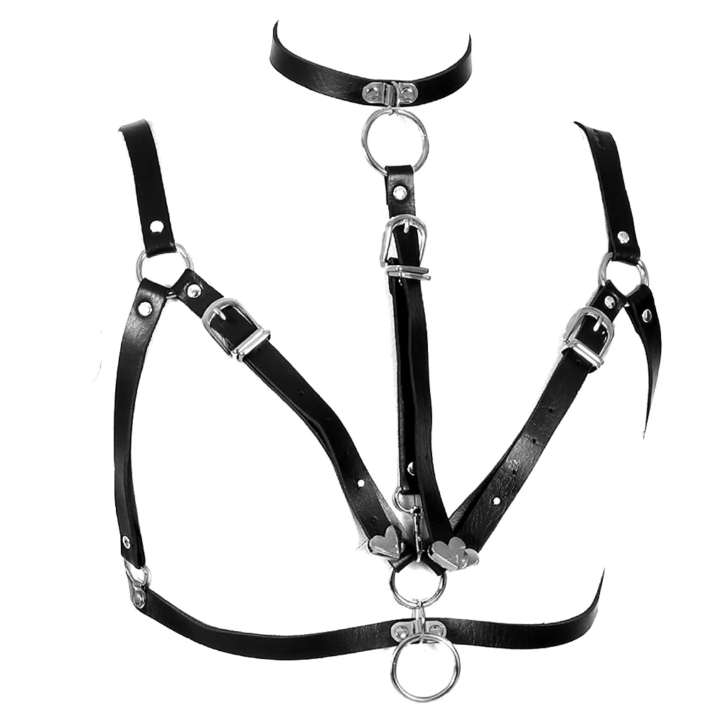 

Black Leather Harness Bondage Lingerie Goth Chest Harness Belt For Women Punk Bra Cage Sexy Suspenders Erotic Fetish Sword Belt