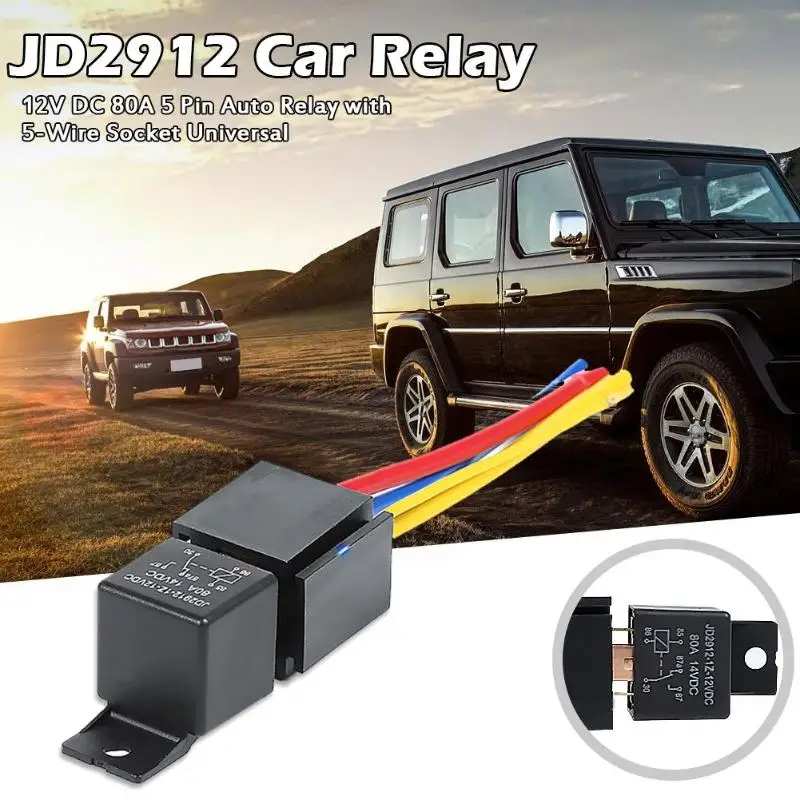 JD2912 12 в 80 Ампер 5-контактный автомобильный переключатель тип вставки модификация