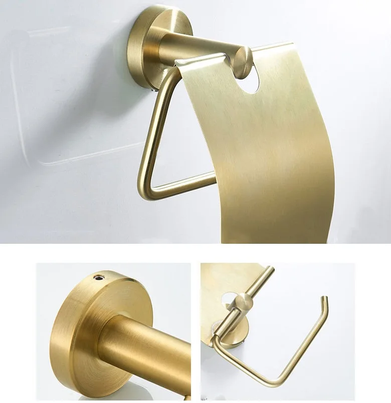 Золотые аксессуары для ванной комнаты держатель туалетной бумаги из нержавеющей