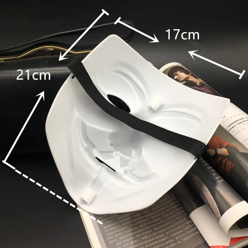 Черно-белая маска для Хэллоуина Вендетта взрослых мужская на лицо