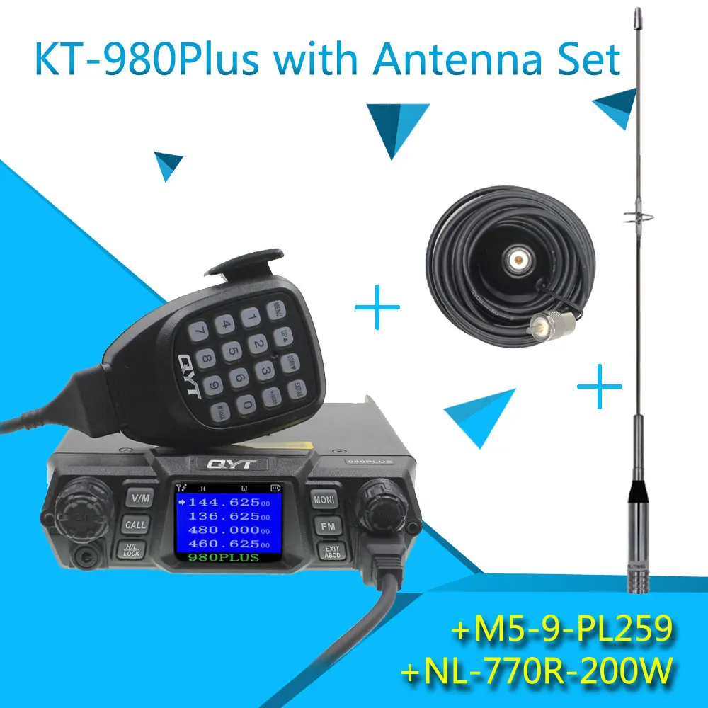 KT-980plus-antenna QYT KT-980 PLUS мощный 75 Вт VHF/55 Вт UHF двухдиапазонный четырехдиапазонный резервный KT-980Plus DTMF Функция Мобильная рация - Цвет: KT-980plus-antenna