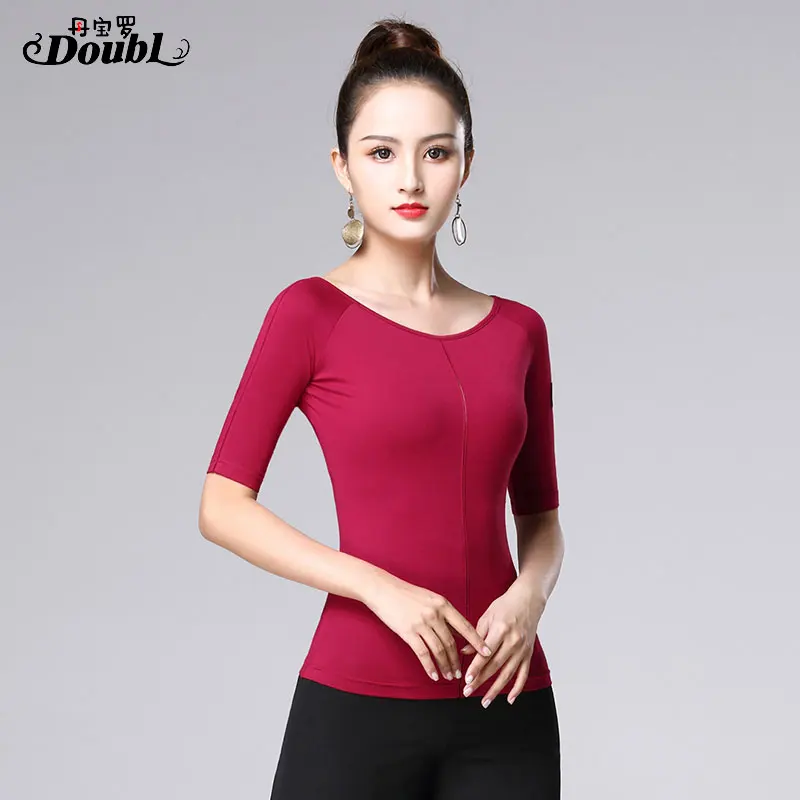 Женская футболка для латинских танцев с полурукавами взрослых занятий бальными