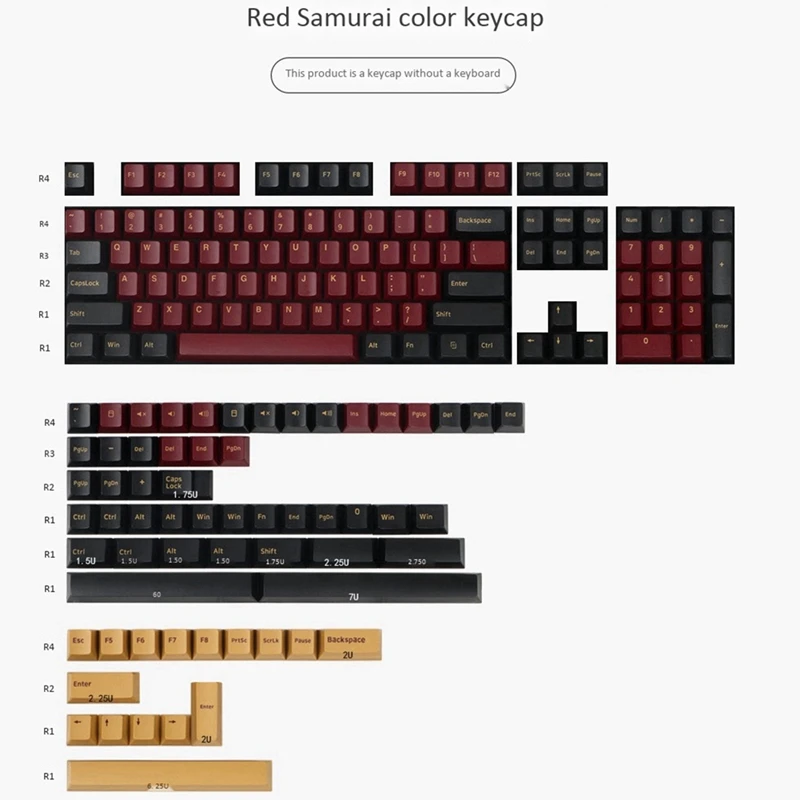 2 Pcs Suitable for Original High 2-Color Molding Red Samurai Night Running Olivia 2-Color PBT Keycap Purple & Red