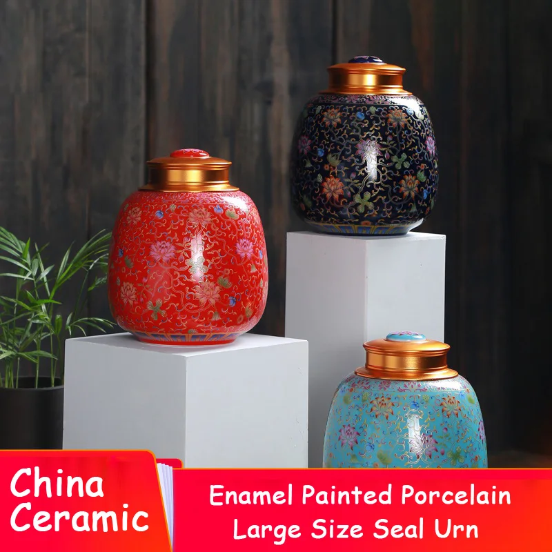 Погребальная урна с эмалью Цветная Керамическая большая для кремации памятных