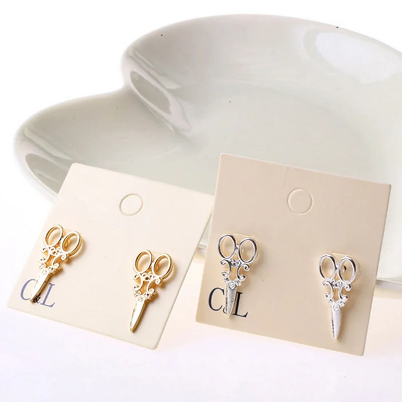 Серьги-гвоздики в форме ножниц 1 пара | Украшения и аксессуары
