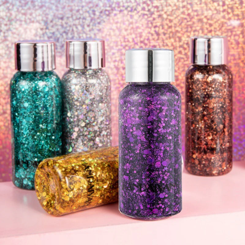 Голографические Сияющие тени для век русалки гелевые жидкие Блестки лица