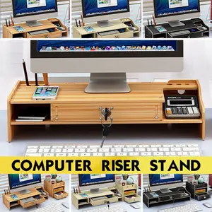 density board computer monitor stand holder laptop desk riser organizer storage rack storage shelf monitors accessories 48x20cm free global shipping