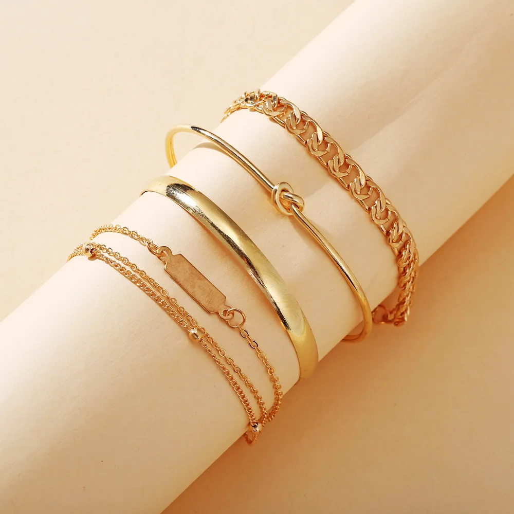 

Todorova Vintage Wrist Chain Bracelets Set For Women Beach Bohemian Fashion Link Bracelet Bangles Punk Hand Jewelry