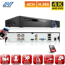 NINIVISION H265+ 4K 8MP 4 Channel 6 in 1 Hybrid WIFI TVi CVI NVR AHD CCTV DVR Surveillance Video Audio Recoder